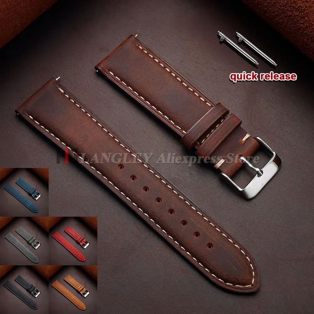 Bracelet montre cuir vintage 14 à 24 mm