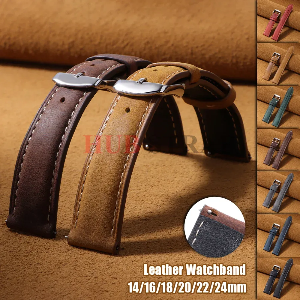 Bracelet montre cuir vintage 14 à 24 mm