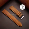 Bracelet montre cuir vintage 14 à 24 mm – Couleur du bracelet Yellow Brown