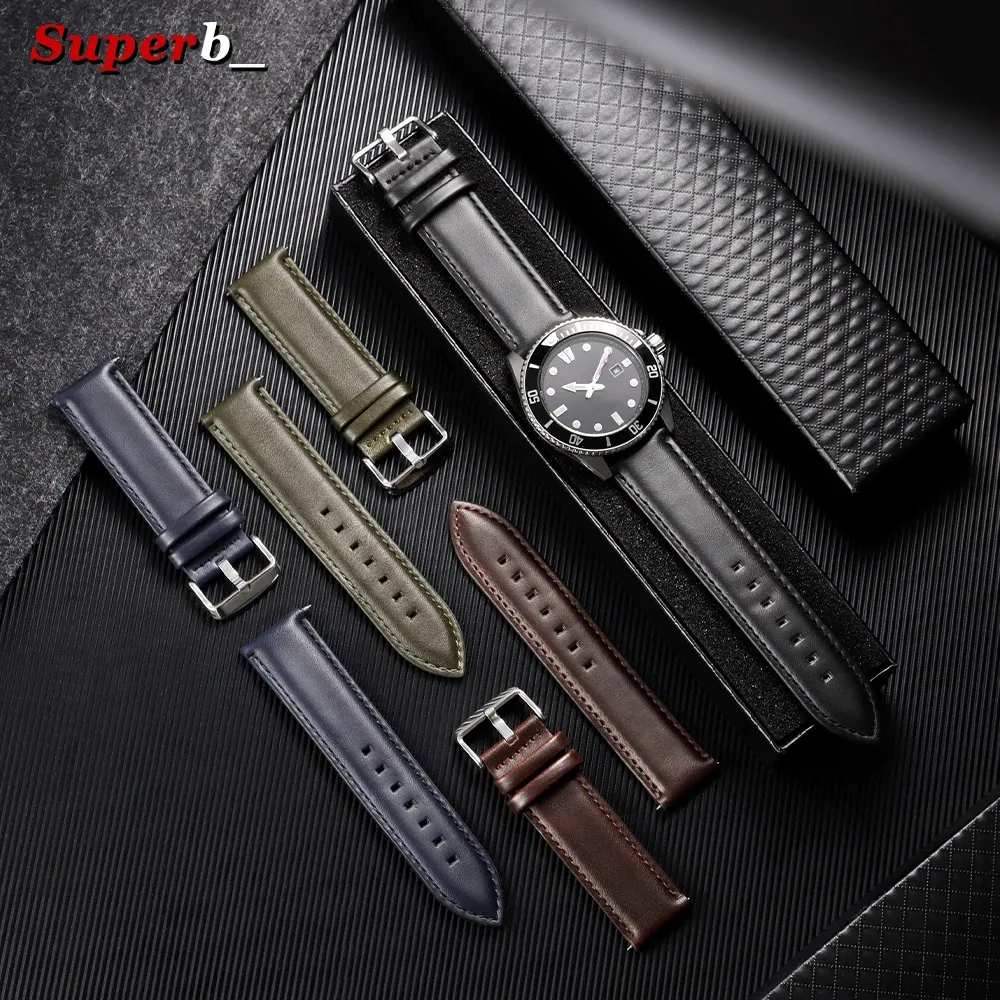 Bracelet montre cuir vintage 18 à 22 mm pour DW
