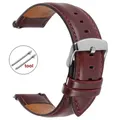 Bracelet montre cuir vintage 18 à 22 mm pour DW – Couleur du bracelet Rouge