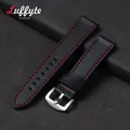 Bracelet montre cuir vintage 18 à 24 mm – Couleur du bracelet Black Red