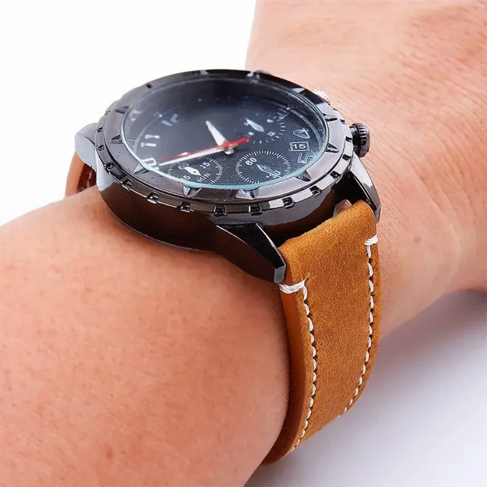 Bracelet montre cuir vintage 18 à 24 mm