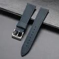 Bracelet montre cuir vintage 18 à 24 mm pour Omega et Seiko – Couleur du bracelet Bleu