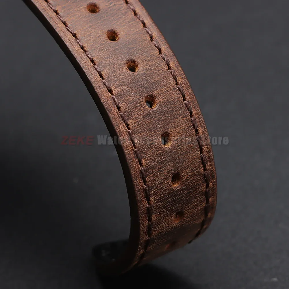 Bracelet montre cuir vintage 18 à 24 mm pour Omega et Seiko