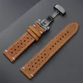 Bracelet montre cuir vintage 18 à 24 mm pour Seiko et Rolex – Couleur du bracelet LightBrown-Black
