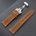 Bracelet montre cuir vintage 18 à 24 mm pour Seiko et Rolex – Couleur du bracelet LightBrown-Silver