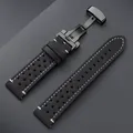 Bracelet montre cuir vintage 18 à 24 mm pour Seiko et Rolex – Couleur du bracelet BlackWhite-Black
