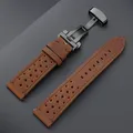 Bracelet montre cuir vintage 18 à 24 mm pour Seiko et Rolex – Couleur du bracelet DeepBrown-Black