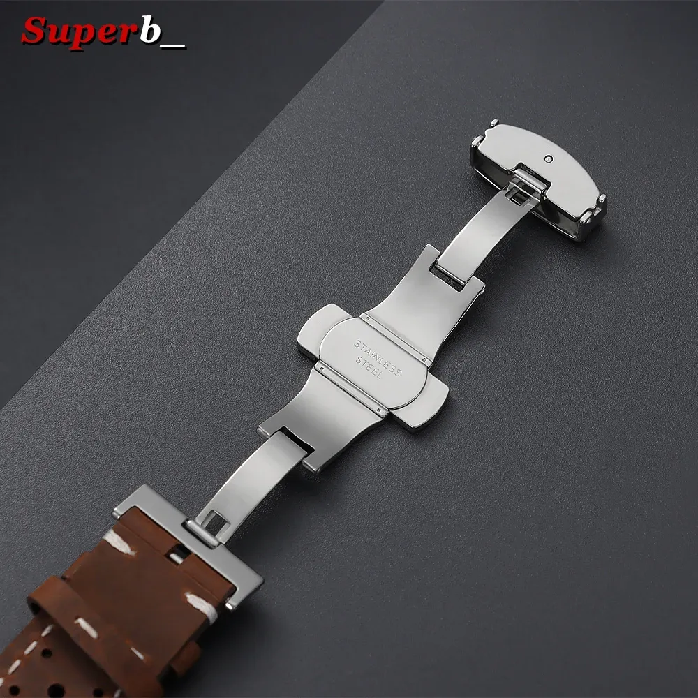 Bracelet montre cuir vintage 18 à 24 mm pour Seiko et Rolex