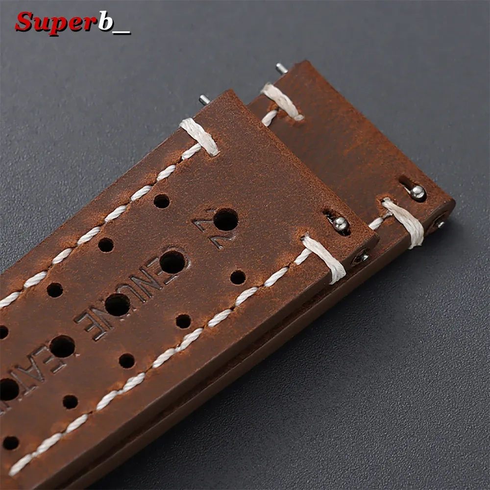 Bracelet montre cuir vintage 18 à 24 mm pour Seiko et Rolex