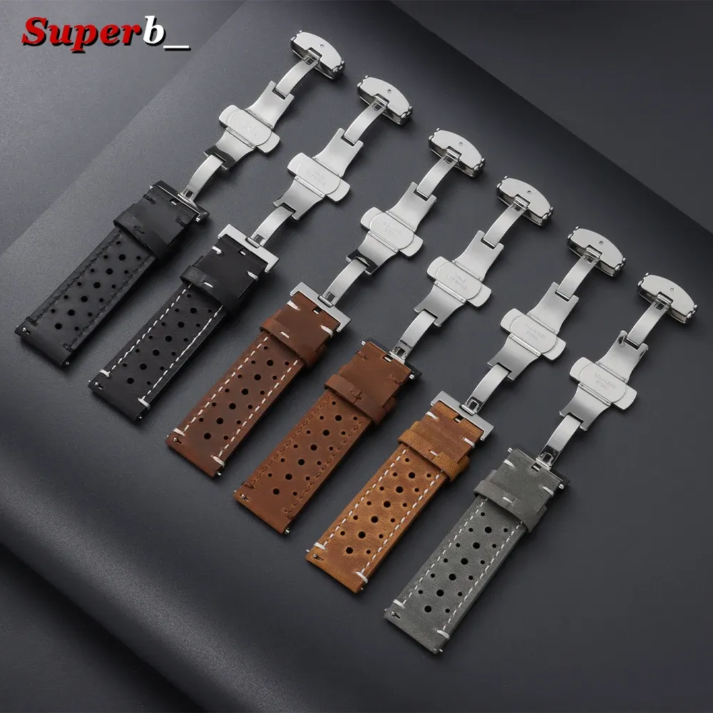 Bracelet montre cuir vintage 18 à 24 mm pour Seiko et Rolex