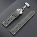 Bracelet montre cuir vintage 18 à 24 mm pour Seiko et Rolex – Couleur du bracelet Gray-Silver