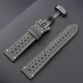 Bracelet montre cuir vintage 18 à 24 mm pour Seiko et Rolex – Couleur du bracelet Gray-Black