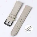 Bracelet montre daim cuir 18 à 22 mm – Couleur du bracelet Beige-Black