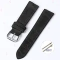 Bracelet montre daim cuir 18 à 22 mm – Couleur du bracelet Black