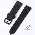 Bracelet montre daim cuir 18 à 22 mm – Couleur du bracelet Black-Black