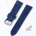 Bracelet montre daim cuir 18 à 22 mm – Couleur du bracelet Blue