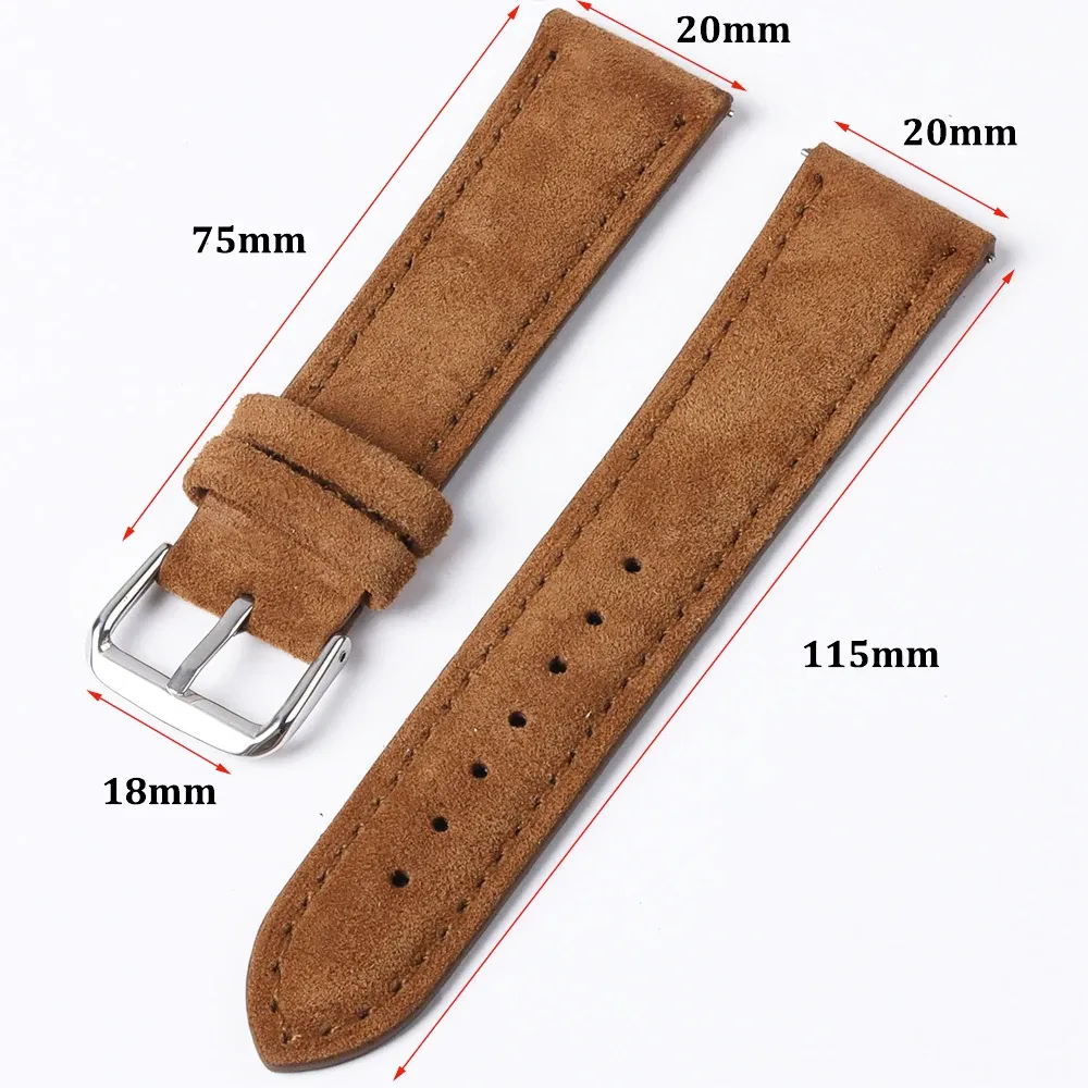 Bracelet montre daim cuir 18 à 22 mm