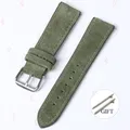 Bracelet montre daim cuir 18 à 22 mm – Couleur du bracelet Green