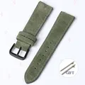 Bracelet montre daim cuir 18 à 22 mm – Couleur du bracelet Green-Black