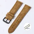 Bracelet montre daim cuir 18 à 22 mm – Couleur du bracelet YellowBrown-Black