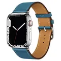 Bracelet montre luxe cuir Apple Watch 38 à 49 mm – Couleur du bracelet 26 bright blue