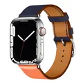 Bracelet montre luxe cuir Apple Watch 38 à 49 mm – Couleur du bracelet 28 Indigo with