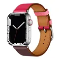 Bracelet montre luxe cuir Apple Watch 38 à 49 mm – Couleur du bracelet 29 Rose red with