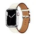 Bracelet montre luxe cuir Apple Watch 38 à 49 mm – Couleur du bracelet 32 white