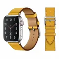 Bracelet montre luxe cuir Apple Watch 38 à 49 mm – Couleur du bracelet amber 24