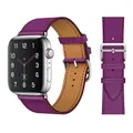 Bracelet montre luxe cuir Apple Watch 38 à 49 mm – Couleur du bracelet Anemone 37
