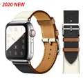 Bracelet montre luxe cuir Apple Watch 38 à 49 mm – Couleur du bracelet Black white 31