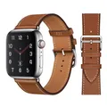 Bracelet montre luxe cuir Apple Watch 38 à 49 mm – Couleur du bracelet Brown 1