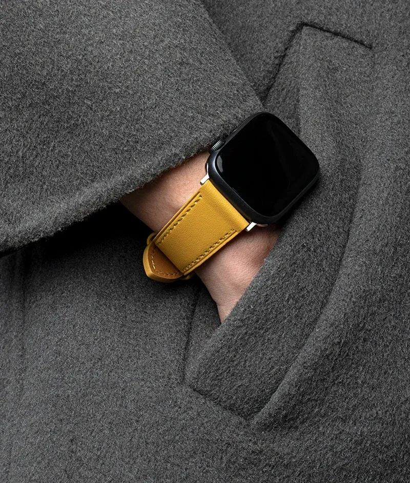 Bracelet montre luxe cuir Apple Watch 38 à 49 mm
