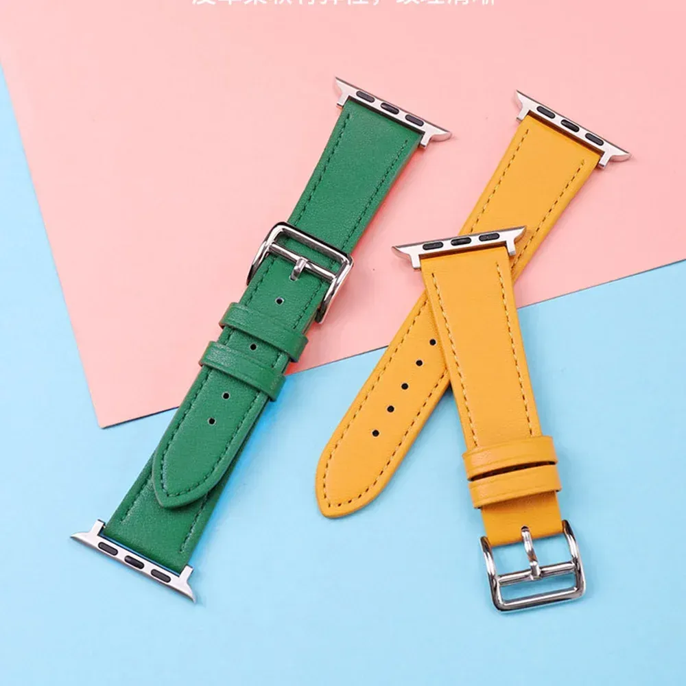 Bracelet montre luxe cuir Apple Watch 38 à 49 mm
