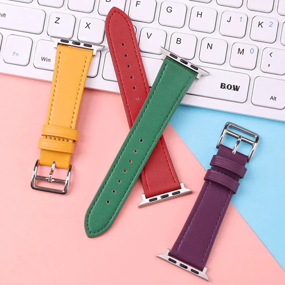 Bracelet montre luxe cuir Apple Watch 38 à 49 mm