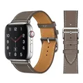 Bracelet montre luxe cuir Apple Watch 38 à 49 mm – Couleur du bracelet Gray 4