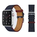 Bracelet montre luxe cuir Apple Watch 38 à 49 mm – Couleur du bracelet Indigo 14