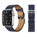 Bracelet montre luxe cuir Apple Watch 38 à 49 mm – Couleur du bracelet Navy 38