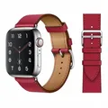 Bracelet montre luxe cuir Apple Watch 38 à 49 mm – Couleur du bracelet Rouge Piment 39
