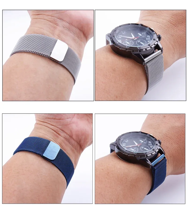 Bracelet montre maille magnétique 16 à 24 mm