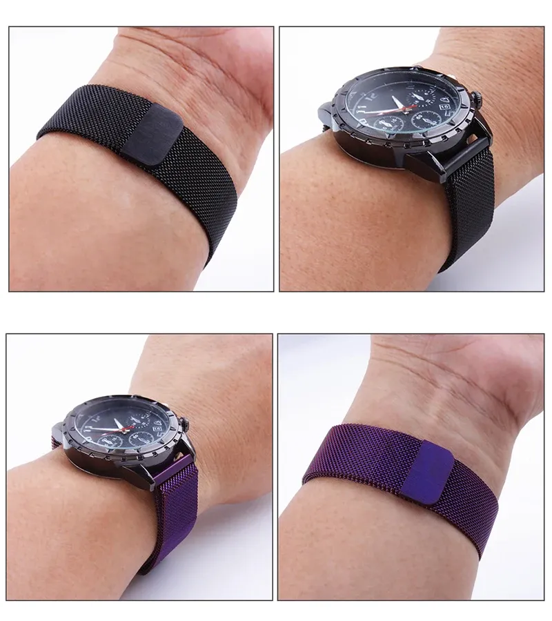 Bracelet montre maille magnétique 16 à 24 mm
