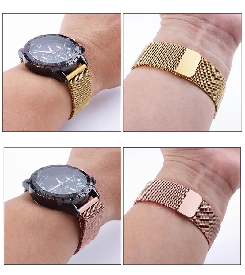 Bracelet montre maille magnétique 16 à 24 mm