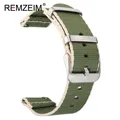 Bracelet montre nylon coloré 20 à 22 mm – Couleur du bracelet BLEU BLANC (10)
