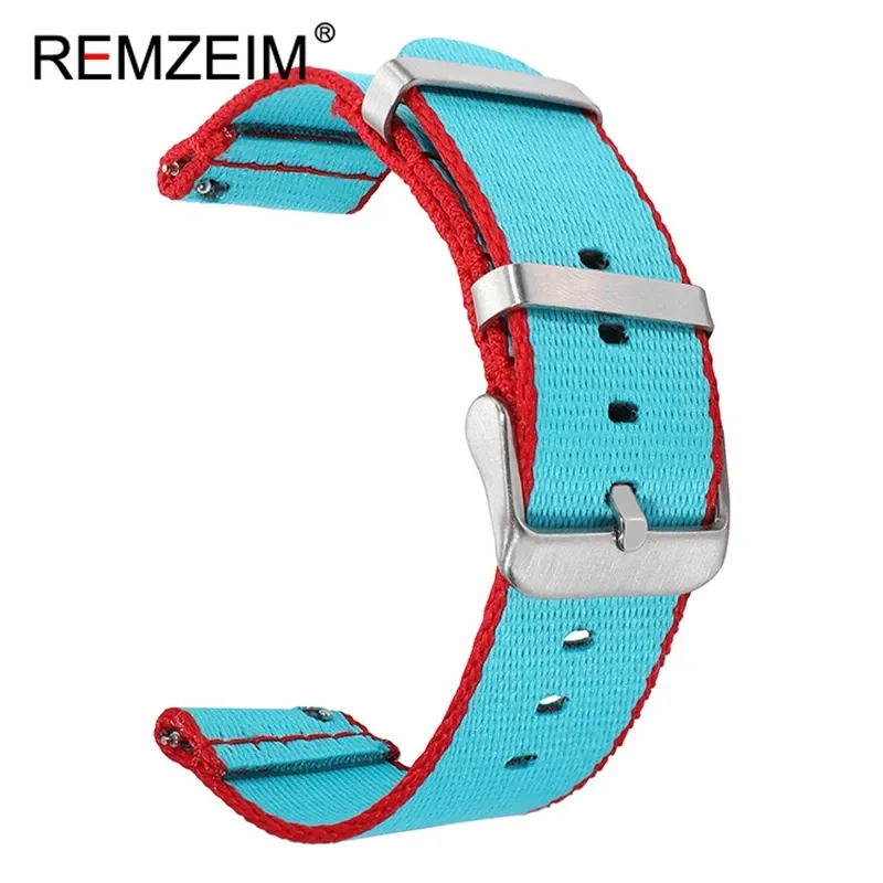 Bracelet montre nylon coloré 20 à 22 mm