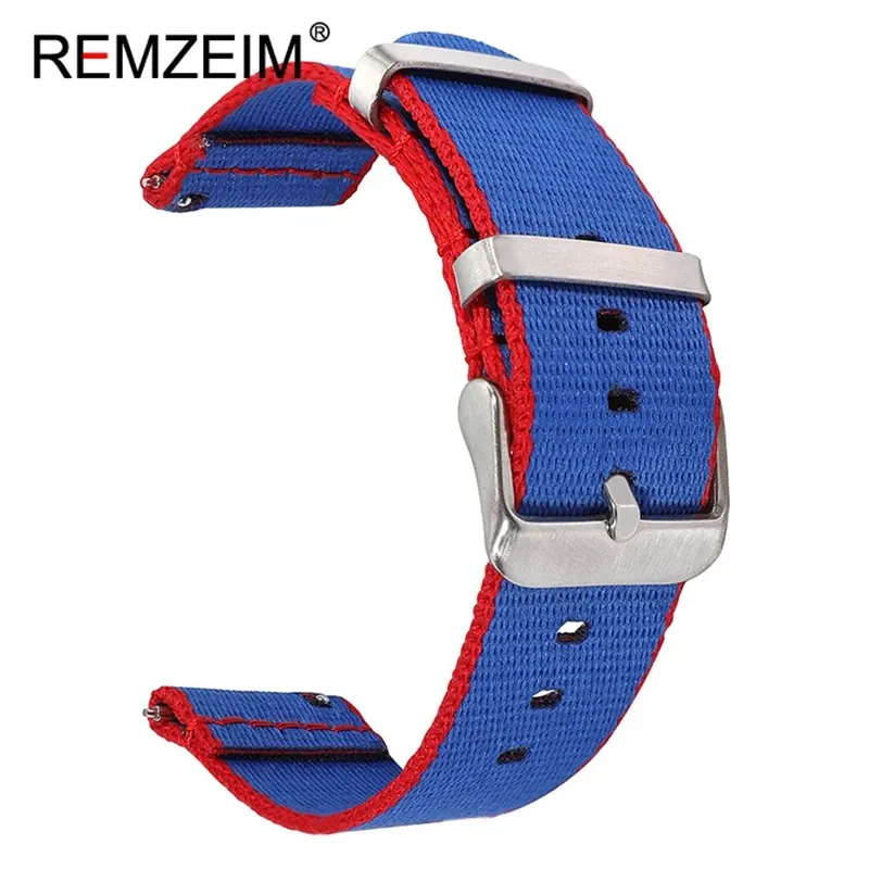 Bracelet montre nylon coloré 20 à 22 mm