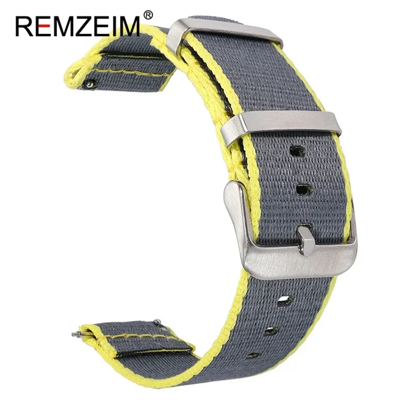 Bracelet montre nylon coloré 20 à 22 mm