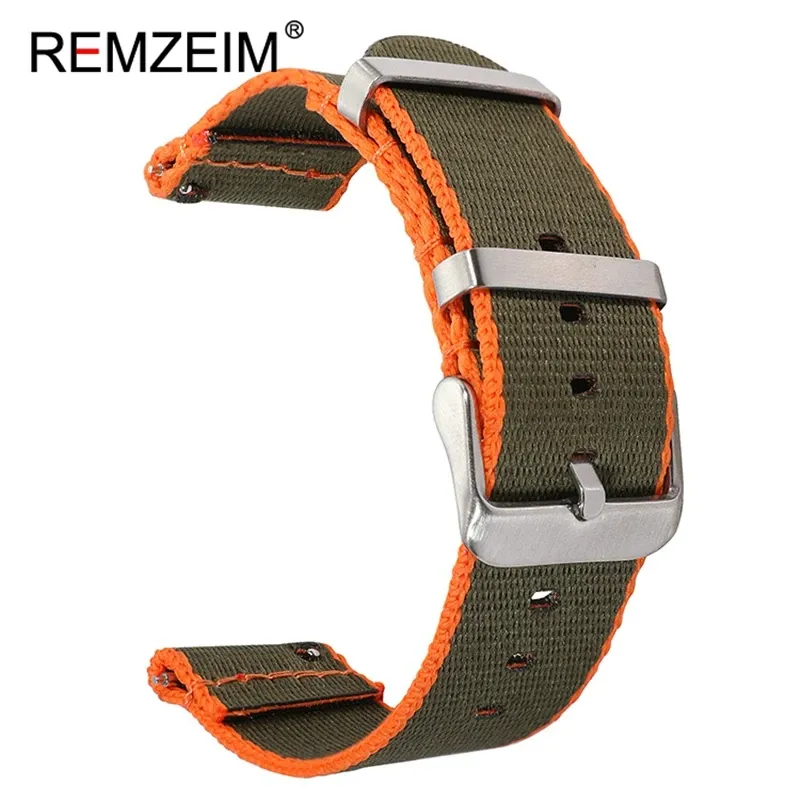 Bracelet montre nylon coloré 20 à 22 mm