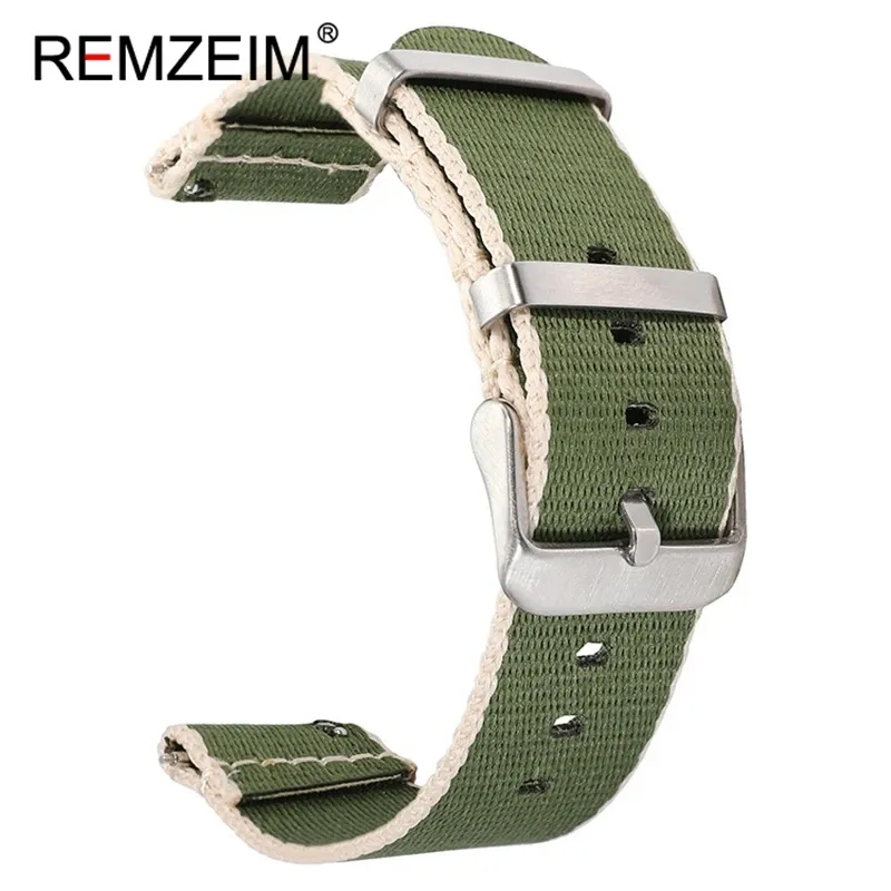 Bracelet montre nylon coloré 20 à 22 mm